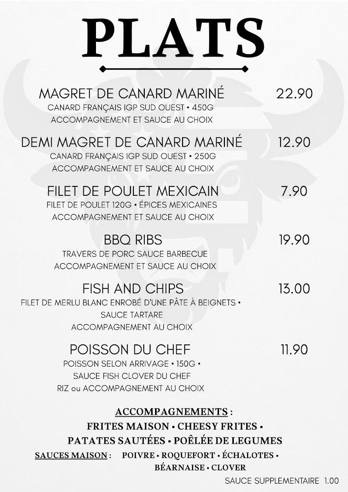 Le Clover Steakhouse Montayral - Menu Image 1